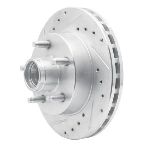 Ford Ranger Brake Rotor (1) - Front Right - R1 Concepts - Drilled & Slotted - Silver - `98-`02